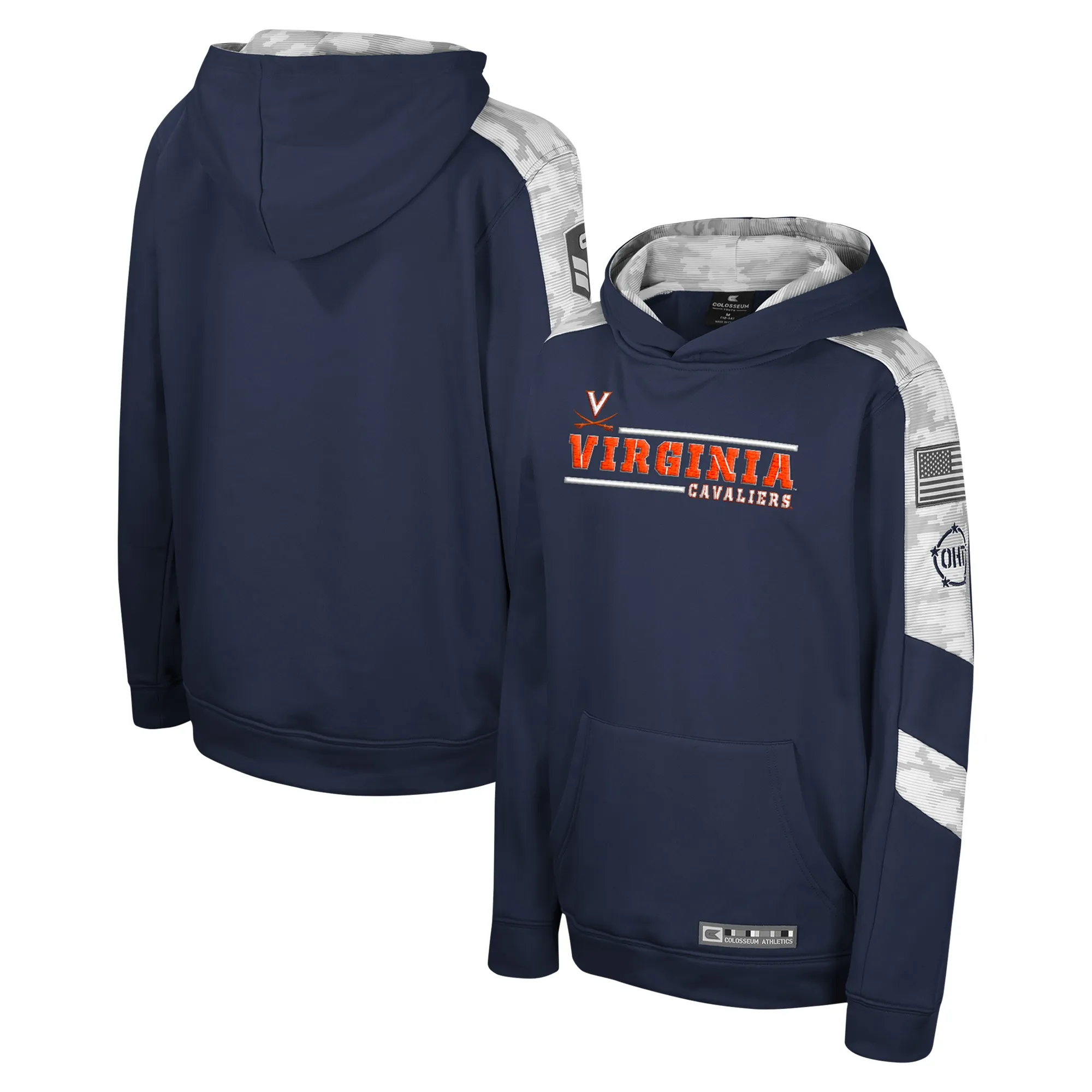 Lids Youth Colosseum Navy Virginia Cavaliers OHT Military Appreciation Cyclone Digital Camo Pullover Hoodie